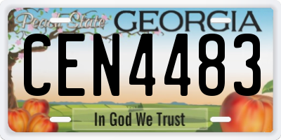 GA license plate CEN4483