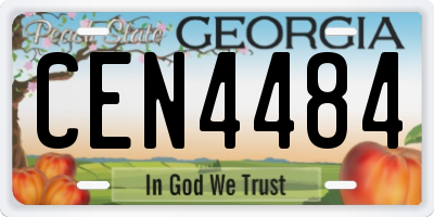 GA license plate CEN4484