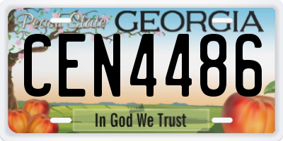 GA license plate CEN4486