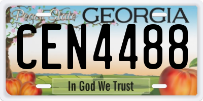 GA license plate CEN4488