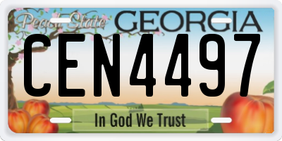 GA license plate CEN4497