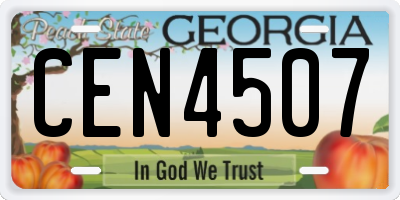 GA license plate CEN4507