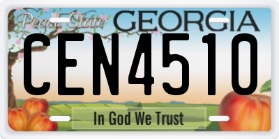 GA license plate CEN4510
