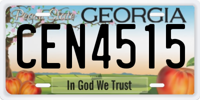 GA license plate CEN4515