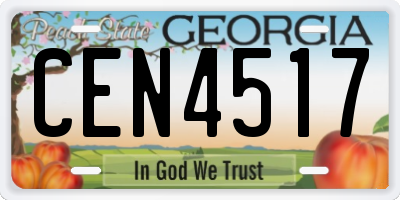 GA license plate CEN4517