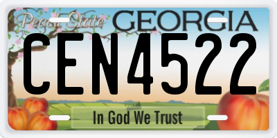 GA license plate CEN4522