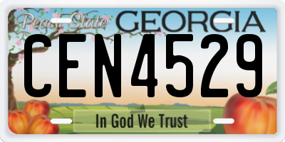GA license plate CEN4529