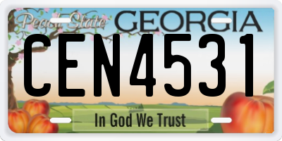 GA license plate CEN4531