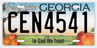 GA license plate CEN4541