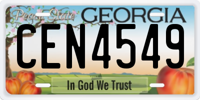 GA license plate CEN4549