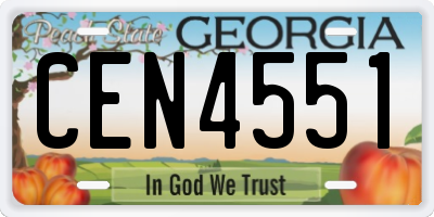 GA license plate CEN4551