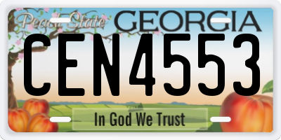 GA license plate CEN4553