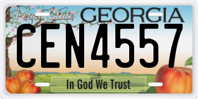GA license plate CEN4557