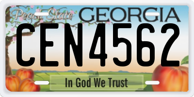 GA license plate CEN4562