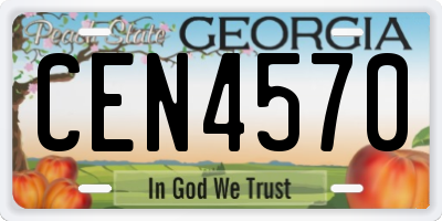 GA license plate CEN4570