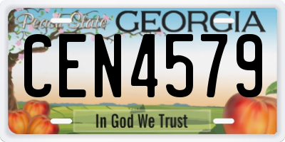 GA license plate CEN4579