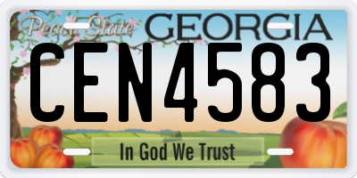 GA license plate CEN4583