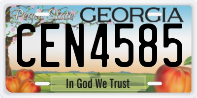 GA license plate CEN4585