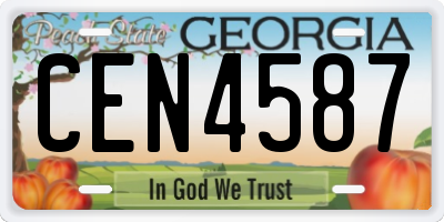GA license plate CEN4587