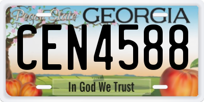 GA license plate CEN4588