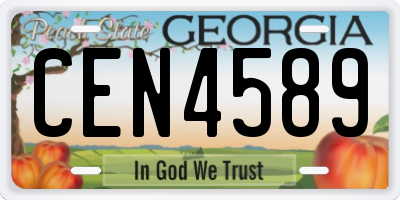 GA license plate CEN4589