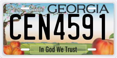 GA license plate CEN4591