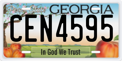 GA license plate CEN4595