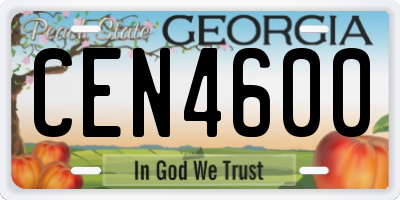 GA license plate CEN4600
