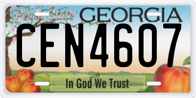 GA license plate CEN4607