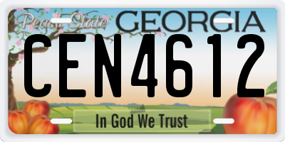 GA license plate CEN4612