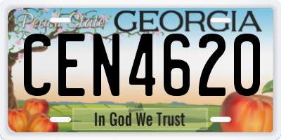GA license plate CEN4620