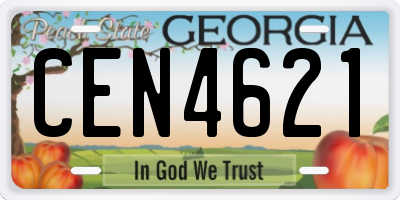 GA license plate CEN4621