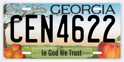 GA license plate CEN4622