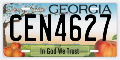 GA license plate CEN4627