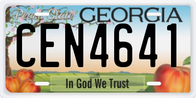 GA license plate CEN4641