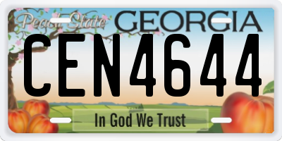 GA license plate CEN4644