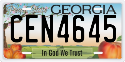 GA license plate CEN4645
