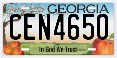 GA license plate CEN4650