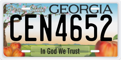 GA license plate CEN4652