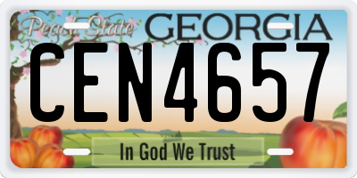 GA license plate CEN4657