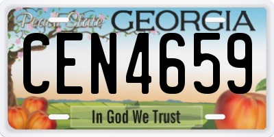 GA license plate CEN4659