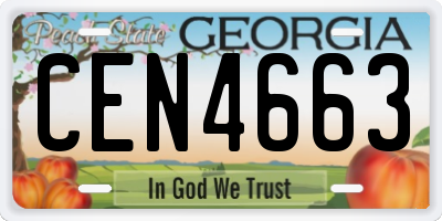 GA license plate CEN4663