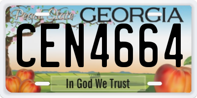 GA license plate CEN4664