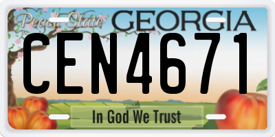 GA license plate CEN4671