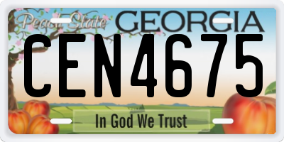 GA license plate CEN4675