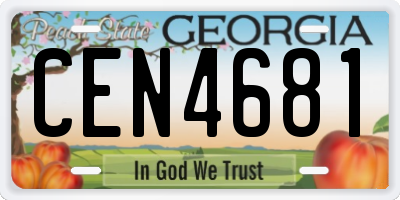 GA license plate CEN4681