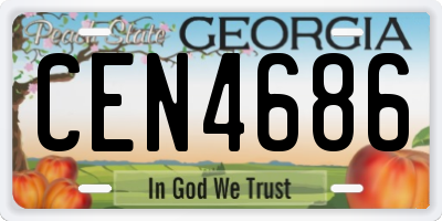 GA license plate CEN4686