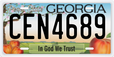 GA license plate CEN4689