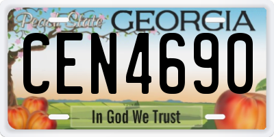 GA license plate CEN4690