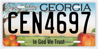 GA license plate CEN4697